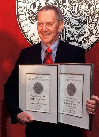 Tony Randall with 1996 Tony Award nomination certificates